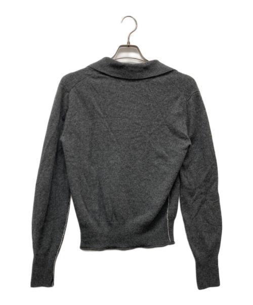 MIESROHE（ミースロエ）MIESROHE (ミースロエ) オープンカラーデザインカシミアニットＣＤ グレー サイズ:FREEの古着・服飾アイテム