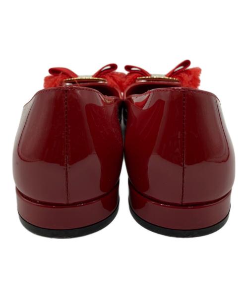 Salvatore Ferragamo（サルヴァトーレ フェラガモ）Salvatore Ferragamo (サルヴァトーレ フェラガモ) ヴァラリボンフリンジパンプス レッド サイズ:SIZE 8Dの古着・服飾アイテム