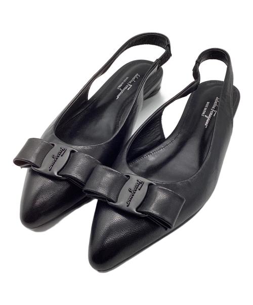 Salvatore Ferragamo（サルヴァトーレ フェラガモ）Salvatore Ferragamo (サルヴァトーレ フェラガモ) VIVA スリングバックパンプス ブラック サイズ:38の古着・服飾アイテム