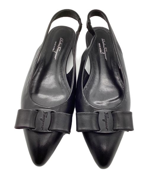 Salvatore Ferragamo（サルヴァトーレ フェラガモ）Salvatore Ferragamo (サルヴァトーレ フェラガモ) VIVA スリングバックパンプス ブラック サイズ:38の古着・服飾アイテム