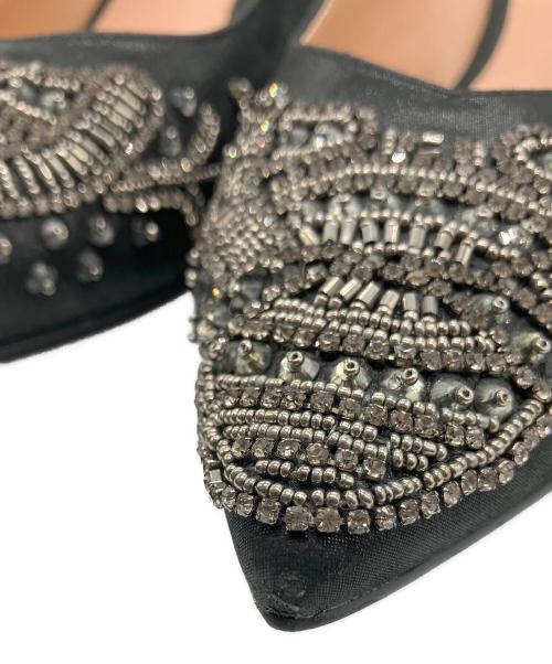 STACCATO（スタッカート）STACCATO (スタッカート) ビーズエンブロイドパンプス ブラック サイズ:24.5の古着・服飾アイテム