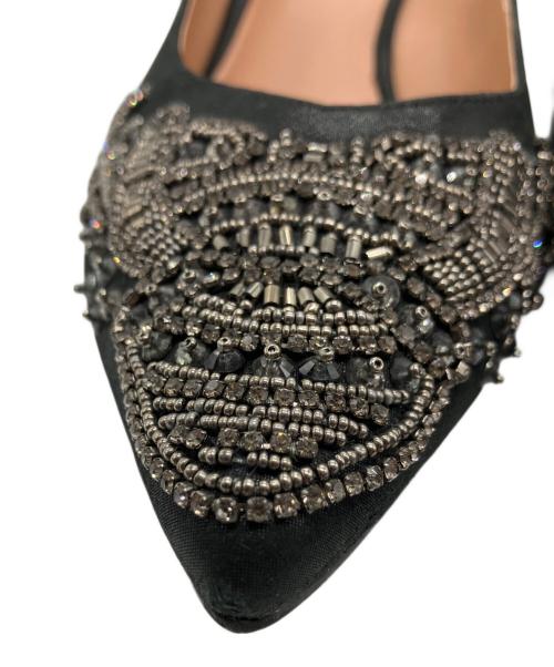STACCATO（スタッカート）STACCATO (スタッカート) ビーズエンブロイドパンプス ブラック サイズ:24.5の古着・服飾アイテム