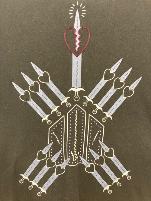 VALENTINO（ヴァレンティノ）VALENTINO (ヴァレンティノ) ハートモチーフ半袖Tシャツ ブラック サイズ:Lの古着・服飾アイテム