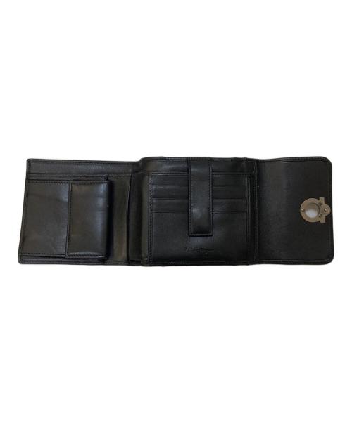 Salvatore Ferragamo（サルヴァトーレ フェラガモ）Salvatore Ferragamo (サルヴァトーレ フェラガモ) ガンチーニ レザーショルダーウォレット ブラックの古着・服飾アイテム