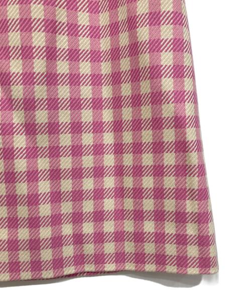 AMI Alexandre Mattiussi（アミアレクサンドルマテュッシ）AMI Alexandre Mattiussi (アミアレクサンドルマテュッシ) チェックミニスカート ピンク サイズ:34 未使用品の古着・服飾アイテム