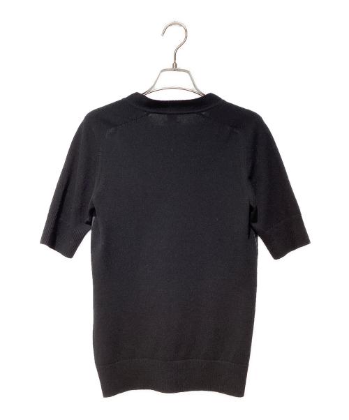 HERMES（エルメス）HERMES (エルメス) スカーフ柄切り替えVネックニット ブラック サイズ:34の古着・服飾アイテム