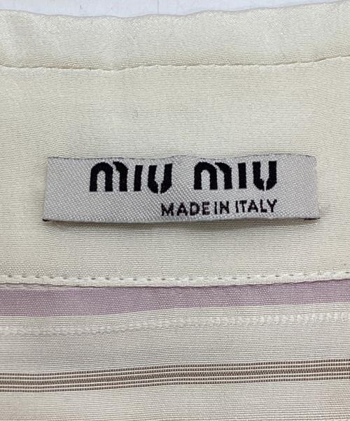 MIU MIU（ミュウミュウ）MIU MIU (ミュウミュウ) ストライプ半袖シャツ アイボリー サイズ:36の古着・服飾アイテム