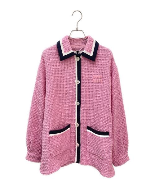 MIU MIU（ミュウミュウ）MIU MIU (ミュウミュウ) ツイードジャケット ピンク サイズ:36の古着・服飾アイテム