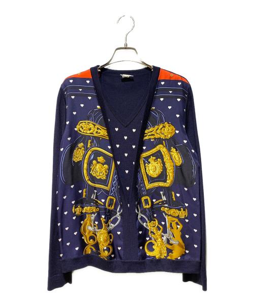 HERMES（エルメス）HERMES (エルメス) ツイルレーヌ Vネックニット ネイビー サイズ:36の古着・服飾アイテム