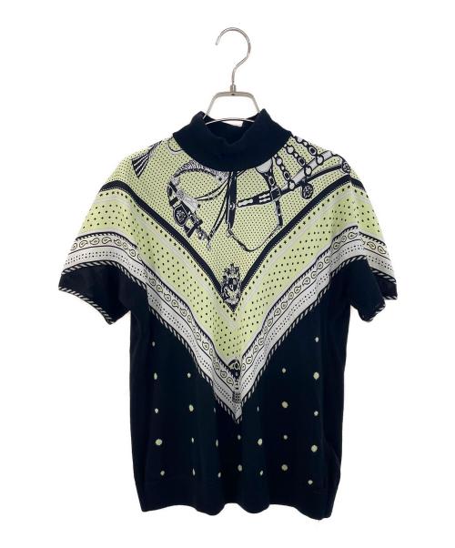 HERMES（エルメス）HERMES (エルメス) ショートスリーブニット ブラック×イエロー サイズ:38の古着・服飾アイテム