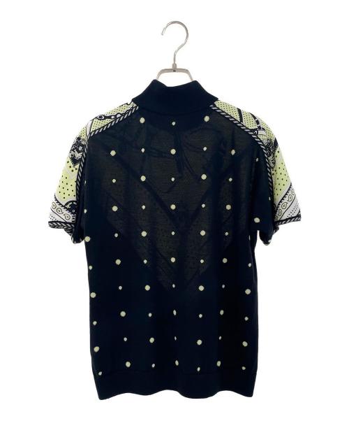 HERMES（エルメス）HERMES (エルメス) ショートスリーブニット ブラック×イエロー サイズ:38の古着・服飾アイテム