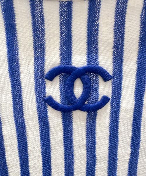 CHANEL（シャネル）CHANEL (シャネル) ココマークストライプワンピース ブルー×ホワイト サイズ:34の古着・服飾アイテム