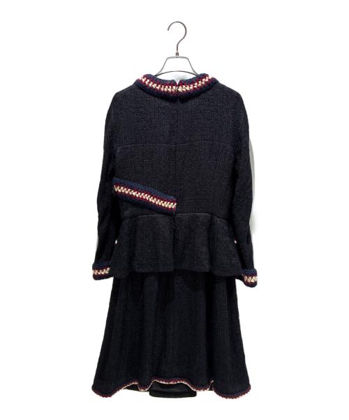CHANEL（シャネル）CHANEL (シャネル) ニット切替ツイードワンピース ブラック サイズ:38の古着・服飾アイテム