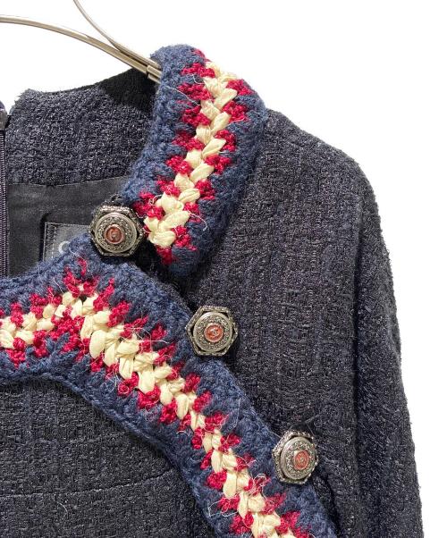 CHANEL（シャネル）CHANEL (シャネル) ニット切替ツイードワンピース ブラック サイズ:38の古着・服飾アイテム