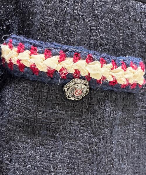 CHANEL（シャネル）CHANEL (シャネル) ニット切替ツイードワンピース ブラック サイズ:38の古着・服飾アイテム