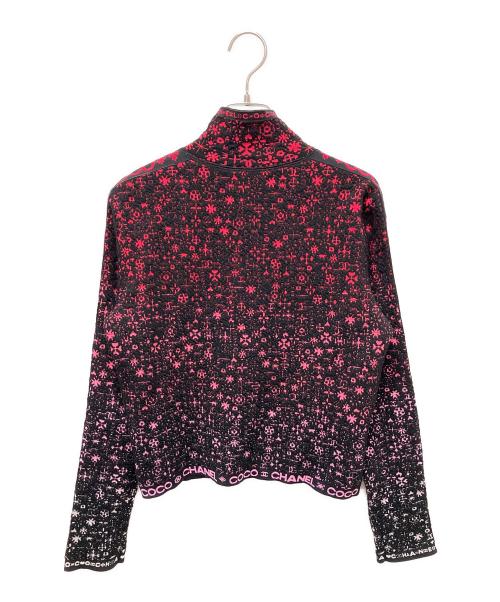 CHANEL（シャネル）CHANEL (シャネル) ジップニットカーディガン ブラック×ピンク サイズ:40の古着・服飾アイテム