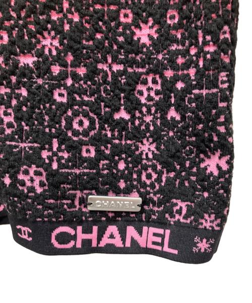 CHANEL（シャネル）CHANEL (シャネル) ジップニットカーディガン ブラック×ピンク サイズ:40の古着・服飾アイテム