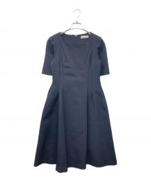 CELFORD（セルフォード）の古着「トリプルクロスフレアワンピース」｜ネイビー