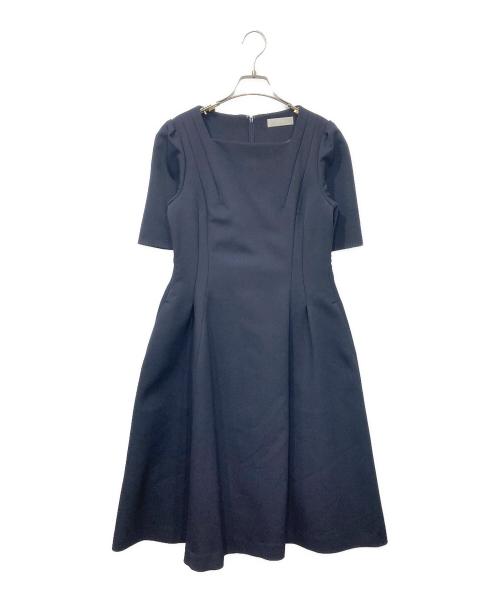 CELFORD（セルフォード）CELFORD (セルフォード) トリプルクロスフレアワンピース ネイビー サイズ:38の古着・服飾アイテム