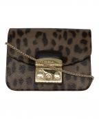 FURLAフルラ）の古着「メトロポリス チェーンショルダーバッグ」｜ブラウン