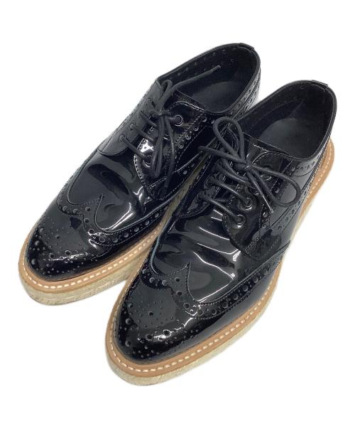 CHURCH'S（チャーチ）CHURCH'S (チャーチ) エスパドリーユウィングチップパテントシューズ ブラック サイズ:36の古着・服飾アイテム