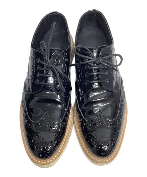 CHURCH'S（チャーチ）CHURCH'S (チャーチ) エスパドリーユウィングチップパテントシューズ ブラック サイズ:36の古着・服飾アイテム