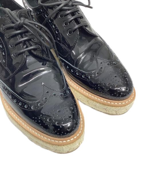 CHURCH'S（チャーチ）CHURCH'S (チャーチ) エスパドリーユウィングチップパテントシューズ ブラック サイズ:36の古着・服飾アイテム