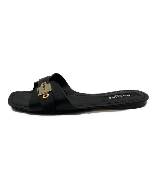 ROCHAS（ロシャス）ROCHAS (ロシャス) フラットミュールサンダル ブラック サイズ:36の古着・服飾アイテム