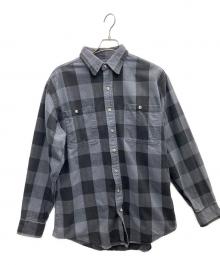 ST JOHN'S BAY（セントジョンズベイ）の古着「90’S ブロックチェック ヘビーネルシャツ」｜グレー