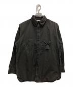 SIGNAL GARMENTSシグナルガーメンツ）の古着「Cigarette Pocket L/S Black Twill Shirts ”SMOKE KING”」｜ブラック