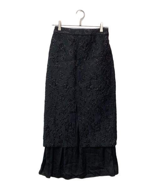 NOISE MAKER（ノイズメーカー）NOISE MAKER (ノイズメーカー) 2way花柄ジャガードスカート ブラック サイズ:38の古着・服飾アイテム