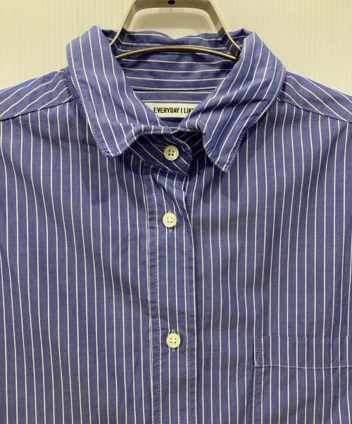 EVERYDAY I LIKE.（エヴリデイ アイ ライク）EVERYDAY I LIKE. (エヴリデイ アイ ライク) BASIC WASH SHIRT ブルー サイズ:Freeの古着・服飾アイテム