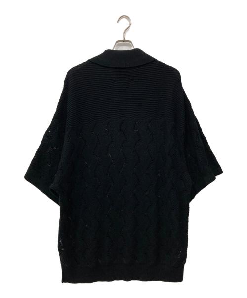 MAISON SPECIAL（メゾンスペシャル）MAISON SPECIAL (メゾンスペシャル) メッシュプライムオーバーニットポロシャツ ブラック サイズ:2の古着・服飾アイテム