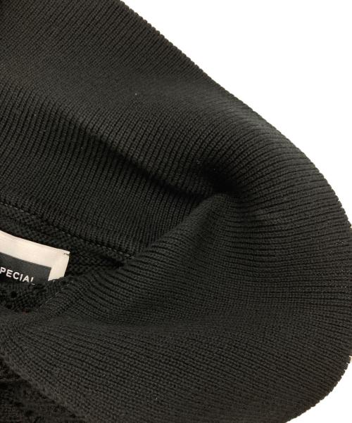 MAISON SPECIAL（メゾンスペシャル）MAISON SPECIAL (メゾンスペシャル) メッシュプライムオーバーニットポロシャツ ブラック サイズ:2の古着・服飾アイテム