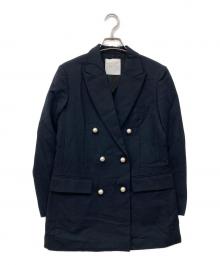 ESTNATION（エストネーション）の古着「コットンダブルブレストパールボタンジャケット」｜ネイビー