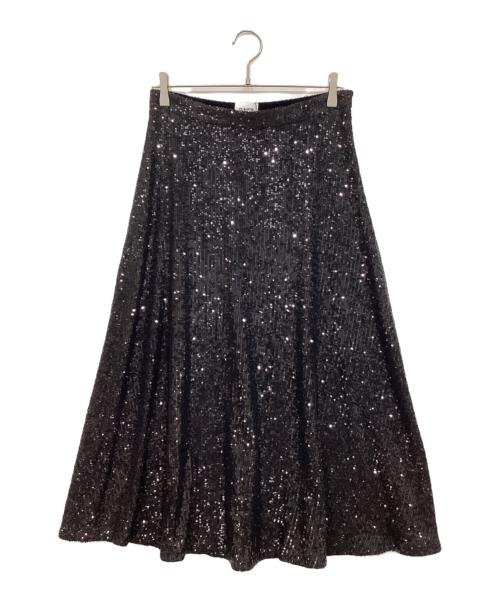 CLAUDIE PIERLOT（クローディピエルロ）CLAUDIE PIERLOT (クローディピエルロ) スパンコール付チュール ミディスカート ブラック サイズ:40 未使用品の古着・服飾アイテム