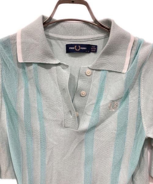 FRED PERRY（フレッドペリー）FRED PERRY (フレッドペリー) ニットポロシャツ ライトブルー サイズ:UK10の古着・服飾アイテム