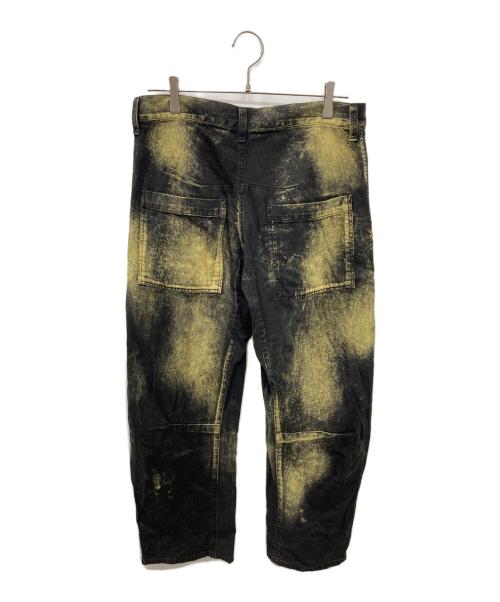 Y's（ワイズ）Y's (ワイズ) WIDE LEG GUSSETED DENIM PANTS ブラック サイズ:1の古着・服飾アイテム