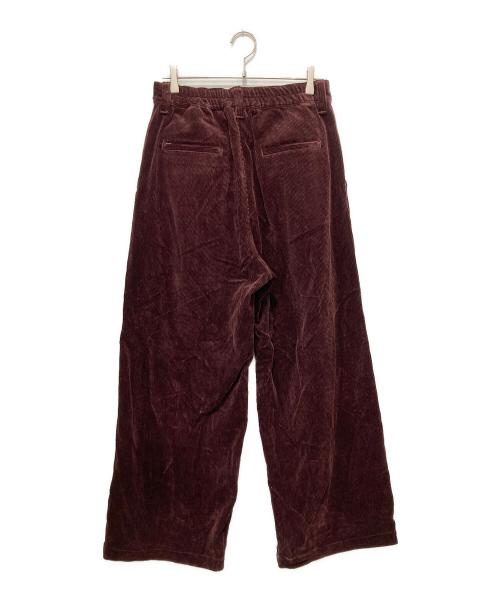 CLOTH&CROSS（クロスアンドクロス）CLOTH&CROSS (クロスアンドクロス) コーデュロイタックワイドパンツ バーガンディー サイズ:1の古着・服飾アイテム