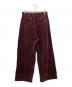 CLOTH&CROSS (クロスアンドクロス) コーデュロイタックワイドパンツ バーガンディー サイズ:1：8000円