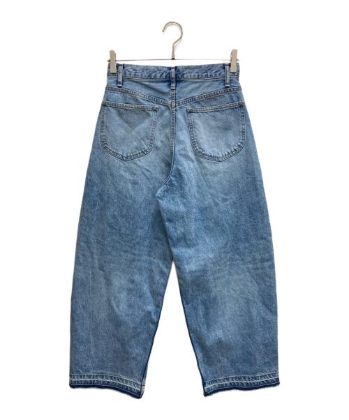 CLOTH&CROSS（クロスアンドクロス）CLOTH&CROSS (クロスアンドクロス) 裾フリンジカーブデニムパンツ ブルー サイズ:Sの古着・服飾アイテム