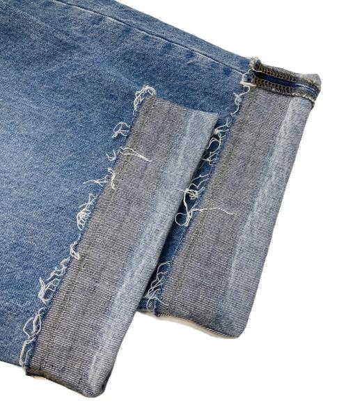 CLOTH&CROSS（クロスアンドクロス）CLOTH&CROSS (クロスアンドクロス) 裾フリンジカーブデニムパンツ ブルー サイズ:Sの古着・服飾アイテム