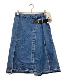 TOGA TOO（トーガ・トゥ）の古着「デニムラップスカート」｜ブルー