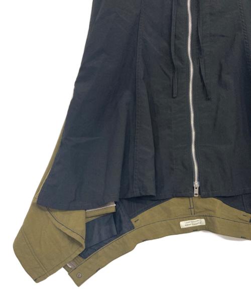 beautiful people（ビューティフルピープル）beautiful people (ビューティフルピープル) double-end tropical wool flare skirt オリーブ×ブラック サイズ:36の古着・服飾アイテム