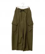 beautiful peopleビューティフルピープル）の古着「tropical wool bow silhouette pants」｜カーキ