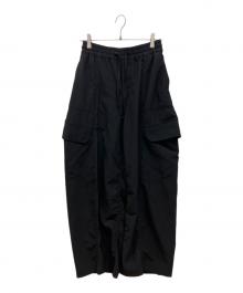 beautiful people（ビューティフルピープル）の古着「tropical wool bow silhouette pants」｜ブラック
