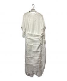 HAVEL studio（ハーヴェル スタジオ）の古着「LINEN OP WITH WRAP CLOTH」｜ホワイト