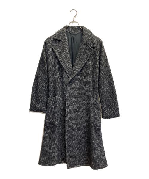 RAINMAKER（レインメーカー）RAINMAKER (レインメーカー) ヘリンボーンチェスターコート ブラック サイズ:44の古着・服飾アイテム