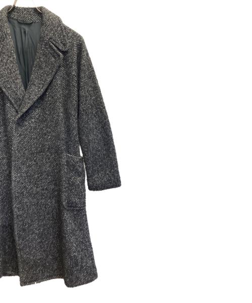 RAINMAKER（レインメーカー）RAINMAKER (レインメーカー) ヘリンボーンチェスターコート ブラック サイズ:44の古着・服飾アイテム