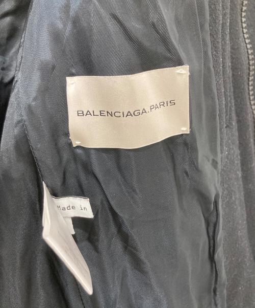 BALENCIAGA（バレンシアガ）BALENCIAGA (バレンシアガ) メルトンフーデッドコート ブラック サイズ:46の古着・服飾アイテム